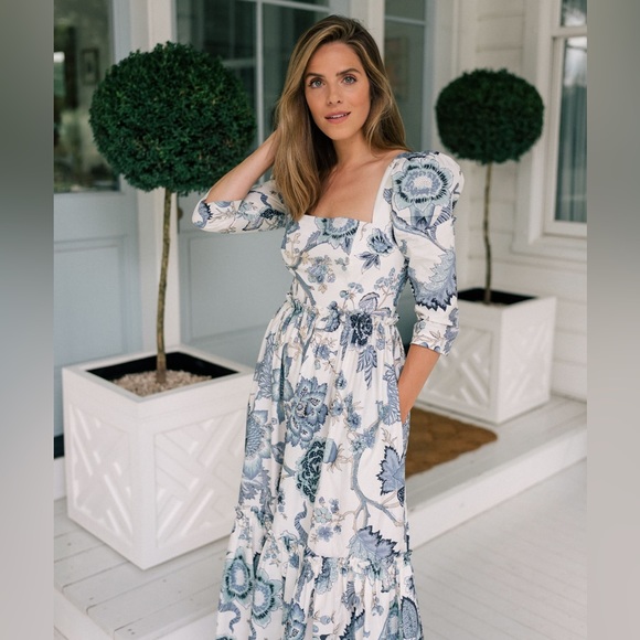 ⚡️Cara Cara Blue Hill Dress in Jacobean sz 0 - Picture 9 of 10